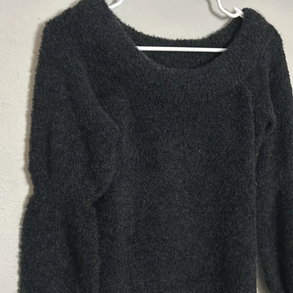Something Navy Ombré poplin off shoulder sweater, women’s size XXS. Dark blue.